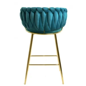 mobiliario-contract-taburete king metal cromado dorado tapizado velvet turquesa 3 3